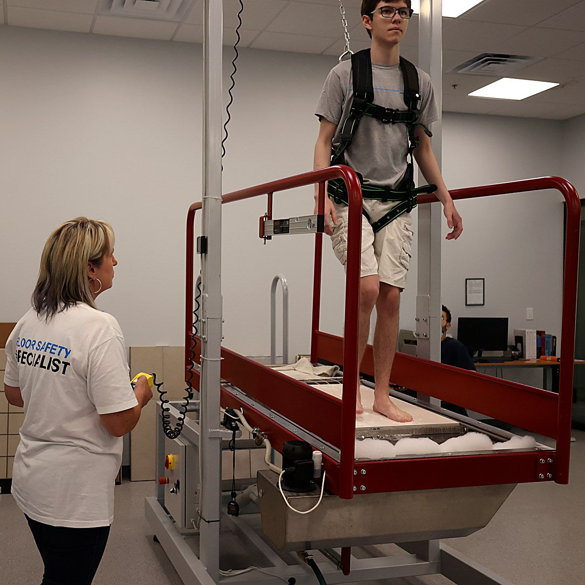 German ramp slip resistance test in progress